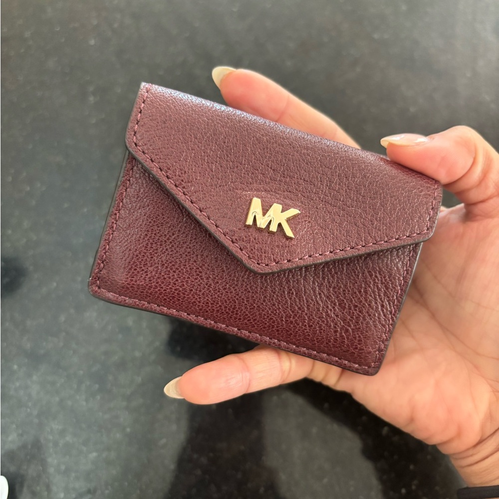 Michael Kors Burgundy Leather Card Holder classic